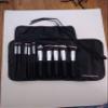 Professional Kabuki soft synthetic makeup brush set with vegan leather PU brush roll case. / Cosmetic brushes for a flawless beauty. view 3