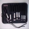 Professional Kabuki soft synthetic makeup brush set with vegan leather PU brush roll case. / Cosmetic brushes for a flawless beauty. view 4