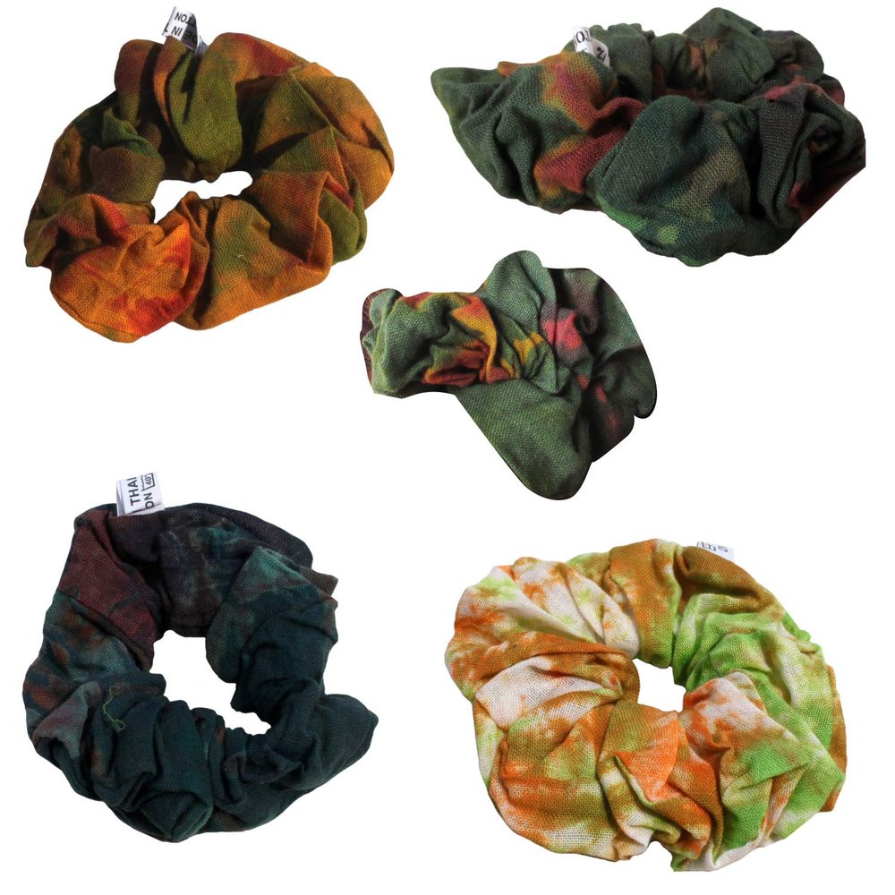 Full Funk Bulk TieDye Scrunchy Elastic Hair Band Hair Tie Mixed Colours 12 pcs Pack of 12