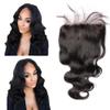 Lace Closure 5x5 Body Wavy Lace Piece Bleached Knots Closure Free Part Malaysian Human Hair (14"Free Prat, 1# Jet Black) view 1