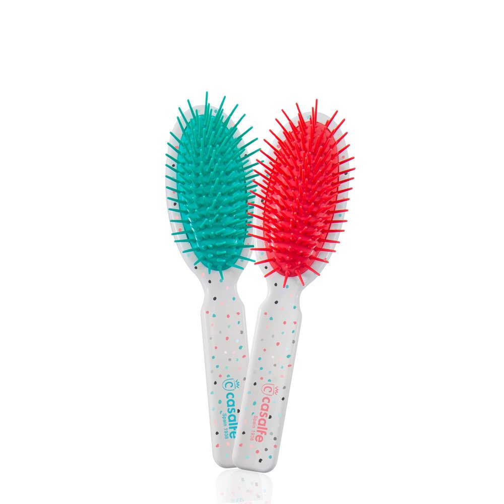 Casalfe Mini Pneumatic Brush, 360 No Edges, Gentle Detangling, Multicolour, For All Hair Types, Unisex