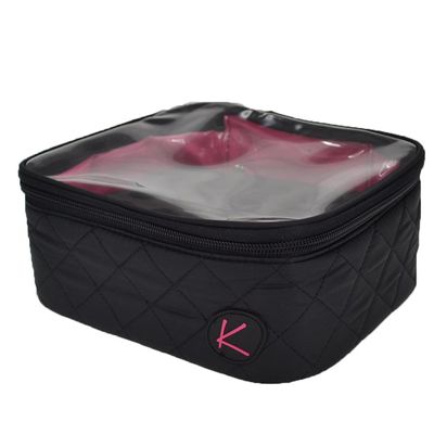 KIOTA Nail Polish Essential Oil Storage Pouch with 20 Divider Insert Easy Travel Compact Organizer (Black)