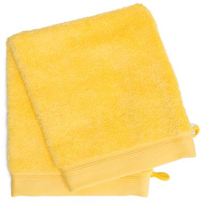 France Luxe Body French-Style Bath Mitt 2-Pack - Yellow/Yellow