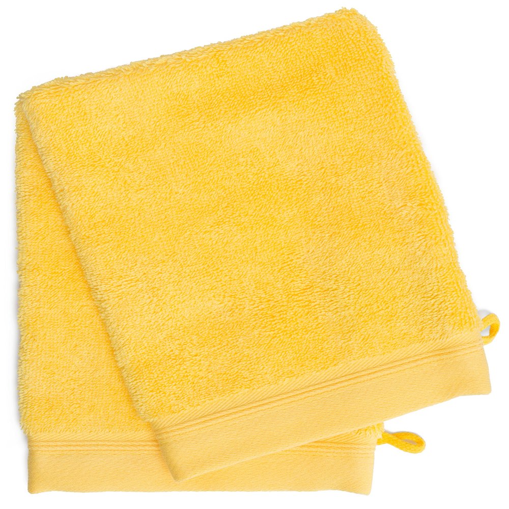 France Luxe Body French-Style Bath Mitt 2-Pack - Yellow/Yellow