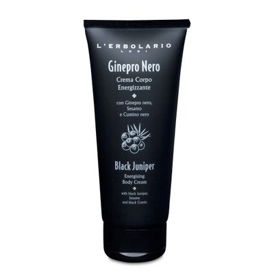 LErbolario Energizing Body Cream  Moisturizing Body Butter  Replenishing and Nourishing Skin Care with Citrus, Woody Scent - Black Juniper  6.7 oz