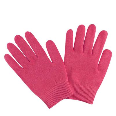2Pairs Women Men Moisturizing Gel Gloves for Soften Cracked Skin Soft Cotton Spa Moisturizing Gloves Hand Mask Care Treatment (Rose red)