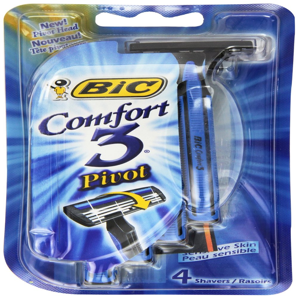 BIC Comfort 3, Disposable Razors, 4 Razors