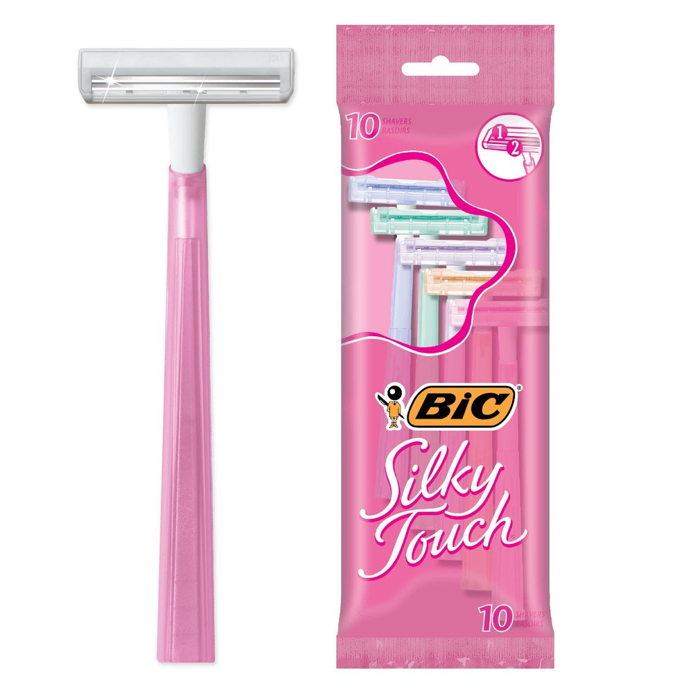 BIC Silky Touch Women's Twin Blade Disposable Razor, 10 Count