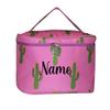 101 BEACH Personalized with Name New Go-To Cosmetic Case: Travel in Style and Stay Organized, Pink Cactus view 1