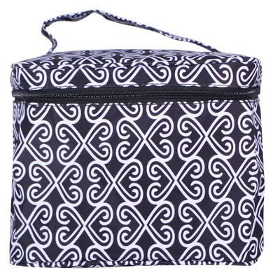 101 BEACH Fashion Print Soft Case Cosmetic Bag Can be Personalized or Monogrammed (Monogrammed Black Twist)
