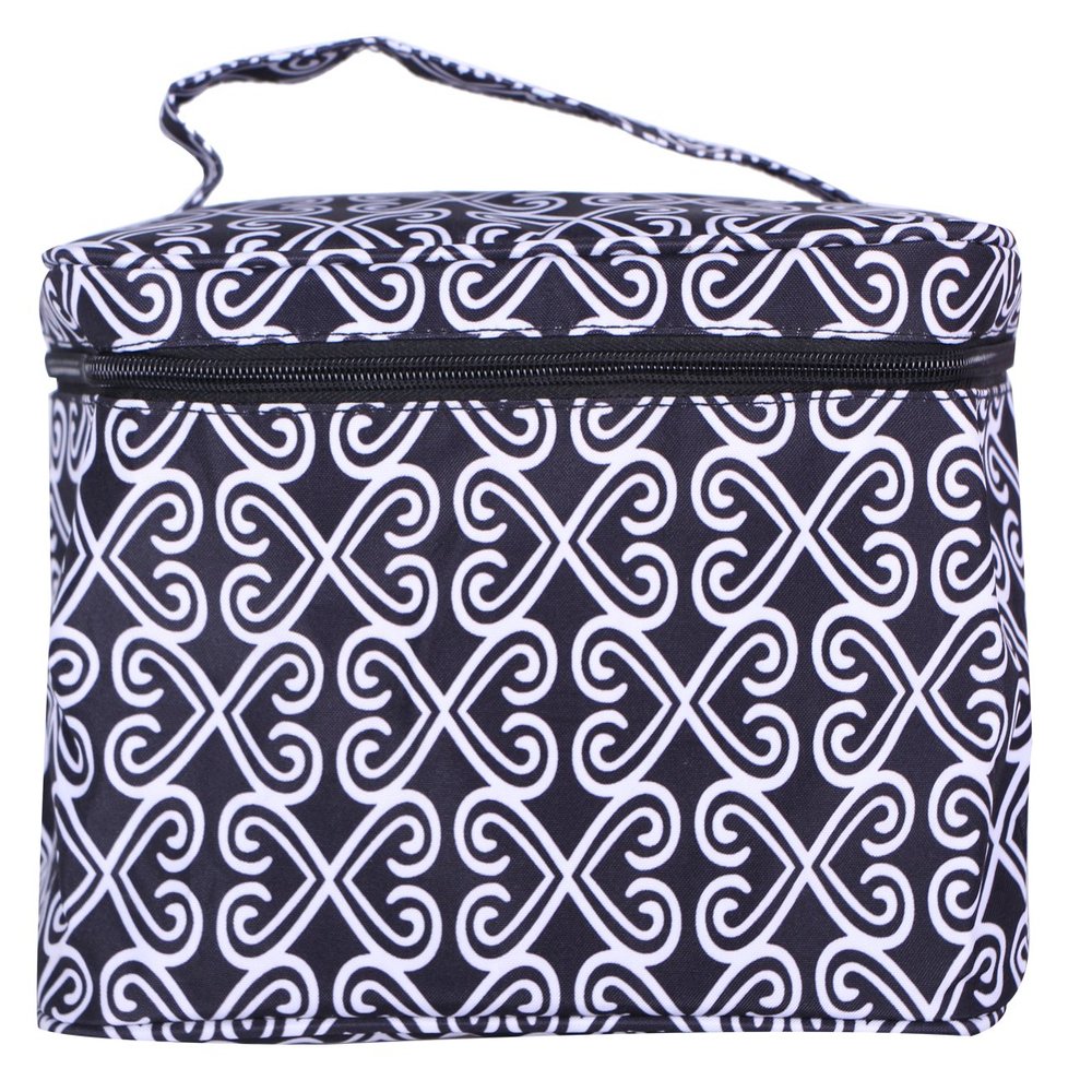 101 BEACH Fashion Print Soft Case Cosmetic Bag Can be Personalized or Monogrammed (Monogrammed Black Twist)