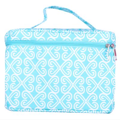 101 BEACH Fashion Print Soft Case Cosmetic Bag Can be Personalized or Monogrammed (Monogrammed Turquoise Twist)