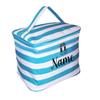 101 BEACH Personalized with Name New Go-To Cosmetic Case: Travel in Style and Stay Organized Aqua & White Stripe Print view 2