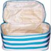 101 BEACH Personalized with Name New Go-To Cosmetic Case: Travel in Style and Stay Organized Aqua & White Stripe Print view 3
