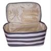 101 BEACH Personalized with Name New Go-To Cosmetic Case: Travel in Style and Stay Organized, Gray & White Stripe view 3