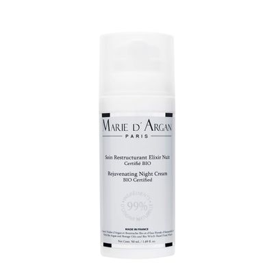 Marie d'Argan Restructuring Elixir Night Cream Organic and Vegan 99% Natural Anti-aging, Regenerates, Reduces Wrinkles, Moisturizes