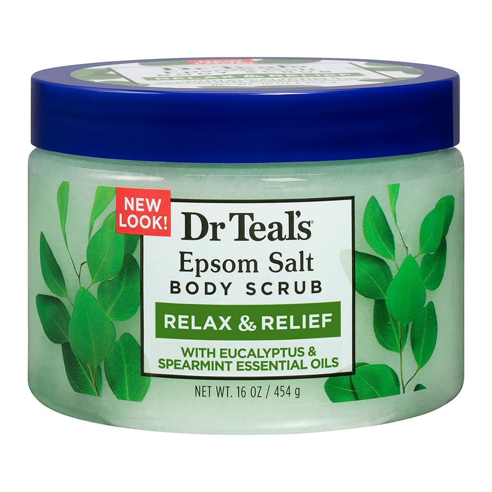 Epson Salt Body Scrub - Exfoliate & Renew with Eucalyptus & Spearmint (16 Ounces)