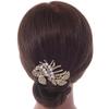 Bridal/Wedding/Prom/Party Gold Plated Clear Austrian Crystal Glass Pearl Floral Side Hair Comb - 80mm view 3