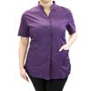 Anna Jacket Short-Sleeve Uniform for Stylist Barber Groomer Nail Tech Skin Care Makeup Artist Smocks (5XL, Purple) view 1