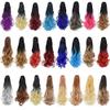 22 Long wavy Claw in/on Ponytail Ombre Color Two Tones Clip in Hair Extensions Hairpieces (2TBurg) view 2