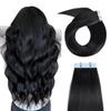 YILITE Tape in Human Hair Extensions 22 inches 20pcs 50g Silky Straight Human Hair Extensions Tape in Jet Black Color Tape in Hair Extensions view 1