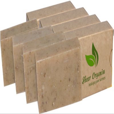 (4 Pack) Certified Organic Sheer Organix Rejuvenative Herbal Soap Handmade in the USA, 4 oz. / 113g, Oatmeal Spice