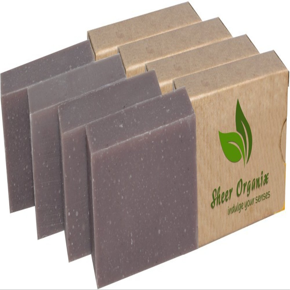 (4 Pack) Certified Organic Sheer Organix Rejuvenative Herbal Soap Handmade in the USA, 4 oz. / 113g, Lavender
