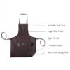 Facn Professional Leather Hair Cutting Hairdressing Barber Apron Cape for Salon Hairstylist - Multi-use, Adjustable with 6 pockets - Heavy Duty Premium Quality - Limited Edition - 28" x 24" (Brown) view 4