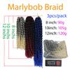 Haolocs 9 Bundles/Lot Marlybob Crochet Hair 8/10/12 Inchs Small Jerry Curl Braid Short Passion Twist Braids Afro Twist Synthetic Hair Kinky Curly Braiding Hair Extensions (T1B/Gray, 8 Inch) view 3