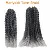 Haolocs 9 Bundles/Lot Marlybob Crochet Hair 8/10/12 Inchs Small Jerry Curl Braid Short Passion Twist Braids Afro Twist Synthetic Hair Kinky Curly Braiding Hair Extensions (T1B/Gray, 8 Inch) view 4