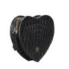 Maxwell Scott - Womens Luxury Leather Large Heart-Shaped Coin Card Wallet Holder Pouch - The MirabellaL Black Croco Print view 3