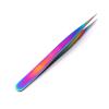 AAPROTOOLS Stainless Steel Multi Rainbow Color 3D Eyelash Extension Tweezers Straight FINE Point A+ Quality view 1
