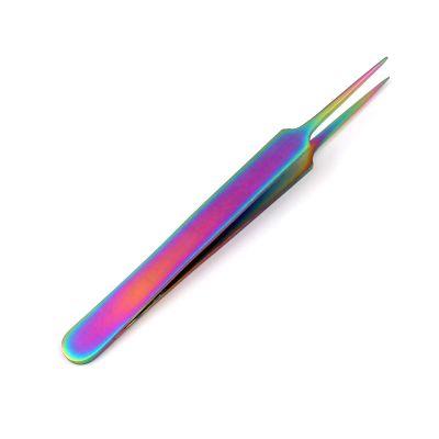 AAPROTOOLS Stainless Steel Multi Rainbow Color 3D Eyelash Extension Tweezers A Type Straight A+ Quality