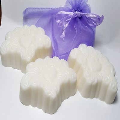 3 Pc Jasmine Scented Guest Soaps Victorian Hearts with Gift Bag