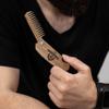 Enjoy The Wood Beard Comb for Men, Folding Pocket Beard Accessories for Men, Engraved Walnut Wooden Comb for Moustache, Beard & Hair For Him (Bearded Man) view 4
