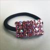 DoubleAccent Hair Jewelry Crystal Heart Hair Ponytail Holder, Puple view 3