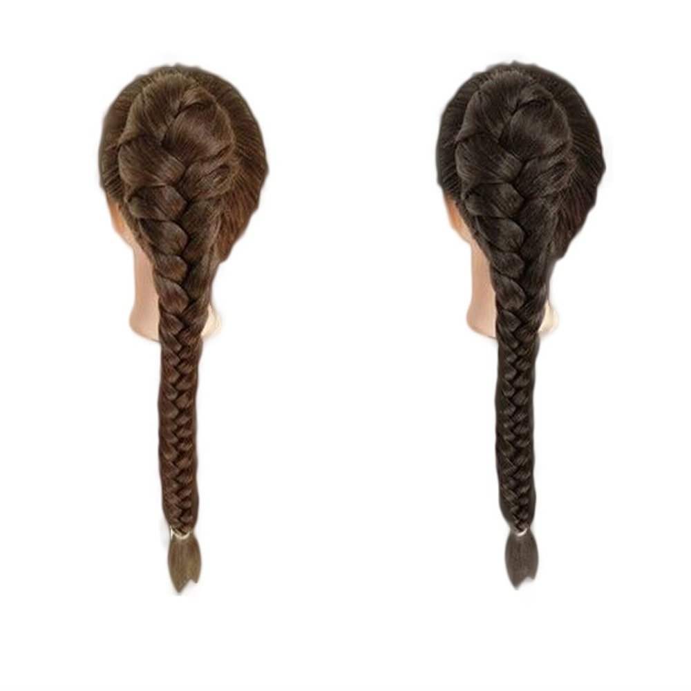 55cm Braided Ponytail Hair Extensions Claw Clip in Fishtail Pony Tails Extension for Women (Off Black)
