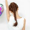 55cm Braided Ponytail Hair Extensions Claw Clip in Fishtail Pony Tails Extension for Women (Off Black) view 2