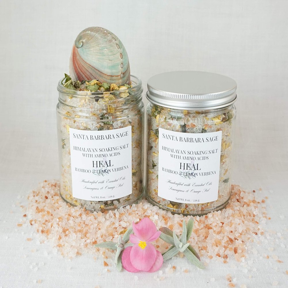 HEAL Bamboo & Lemon Verbena Himalayan Soaking Salt with Silk Amino Acids