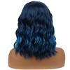 BERON 14" Women Girls Short Curly Wavy Bob Wig Rose Net with Wig Cap (Blue Ombre) view 4