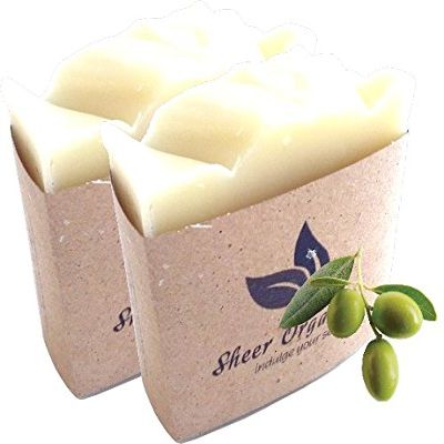 (2 Pack) Sheer Organix Luxury Rejuvenative Handmade Herbal Soap, 3.52 oz. / 100g, Olive