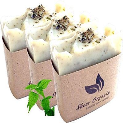 (3 Pack) Sheer Organix Luxury Rejuvenative Handmade Herbal Soap, 3.52 oz. / 100g, Nettle