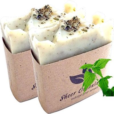 (2 Pack) Sheer Organix Luxury Rejuvenative Handmade Herbal Soap, 3.52 oz. / 100g, Nettle
