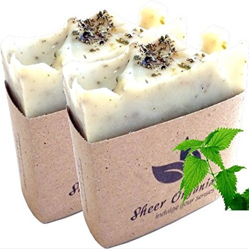 (2 Pack) Sheer Organix Luxury Rejuvenative Handmade Herbal Soap, 3.52 oz. / 100g, Nettle