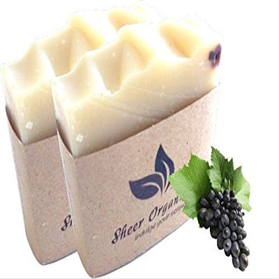 (2 Pack) Sheer Organix Luxury Rejuvenative Handmade Herbal Soap, 3.52 oz. / 100g, Grape