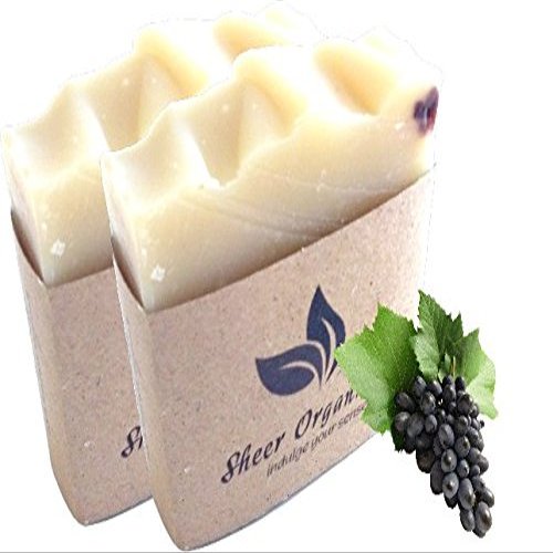 (2 Pack) Sheer Organix Luxury Rejuvenative Handmade Herbal Soap, 3.52 oz. / 100g, Grape