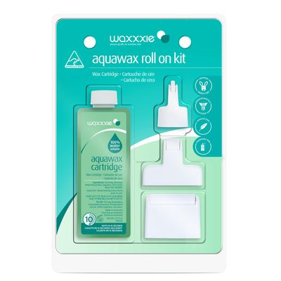 Waxxxie Aqua Wax Roll on Wax Kit - Water Soluble Strip Wax for Effortless Hair Removal with Salon Quality Results