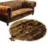 Golden Brown Wolf Area Rug - Round - Luxury Shag Faux Fur -Wolf - Coyote - Bear Skin - Fur Accents Original Designer Area Rug (90" Diameter) view 1