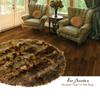 Golden Brown Wolf Area Rug - Round - Luxury Shag Faux Fur -Wolf - Coyote - Bear Skin - Fur Accents Original Designer Area Rug (90" Diameter) view 2