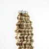 Yotty 18Inch 45cm Tape-in Curly Hair Extensions Seamless Tape Weft Remy Human Hair (18inch20pcs40gram, 18/613) view 4